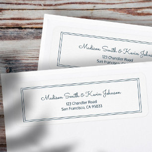 Minimalist Simple Cursive Script Return Address
