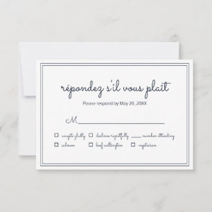Minimalist Simple Cursive Script Wedding RSVP