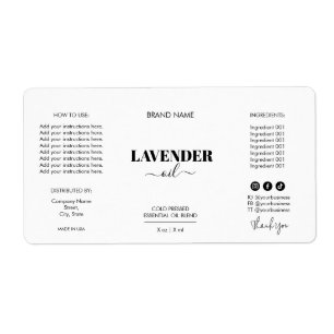 Minimalist Simple Dropper Bottle Product Labels