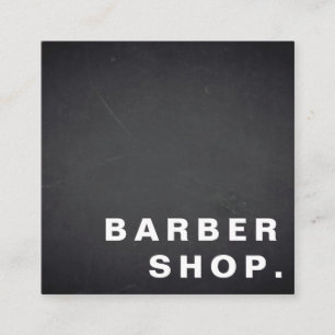 Minimalist simple elegance Blackboard Barber Shop Square Business Card