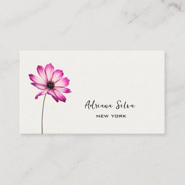 Minimalist Simple Elegance Flower  Business Card (Front)