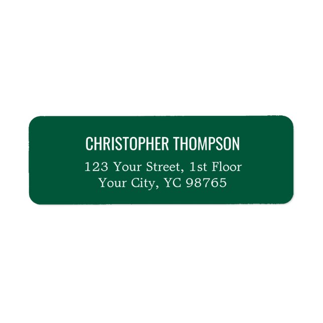 Minimalist Simple Elegant Green White Label (Front)