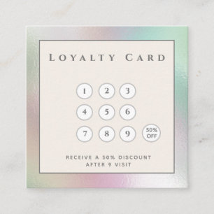 Minimalist simple elegant luxury holographic loya loyalty card