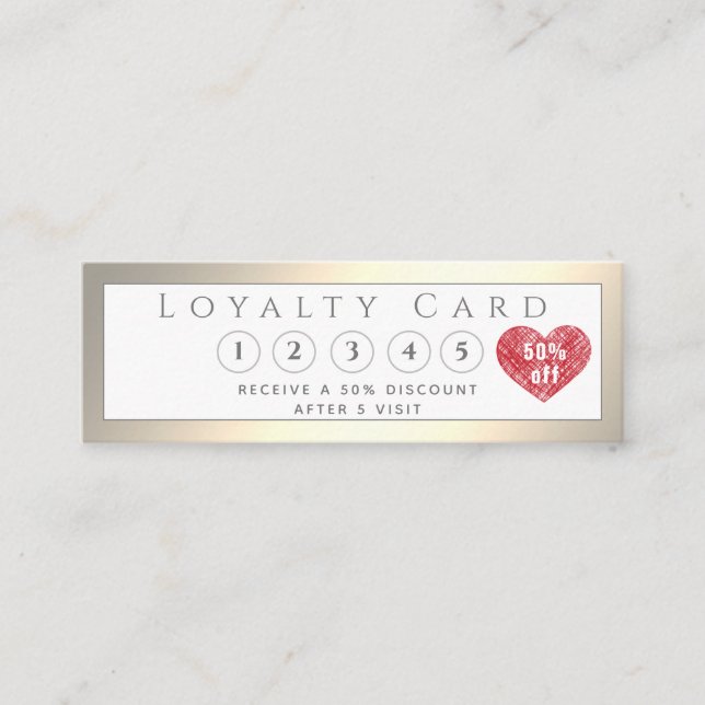 Minimalist simple elegant luxury luminous heart loyalty card (Front)