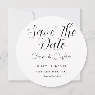 Minimalist Simple Elegant Modern White Save The Date