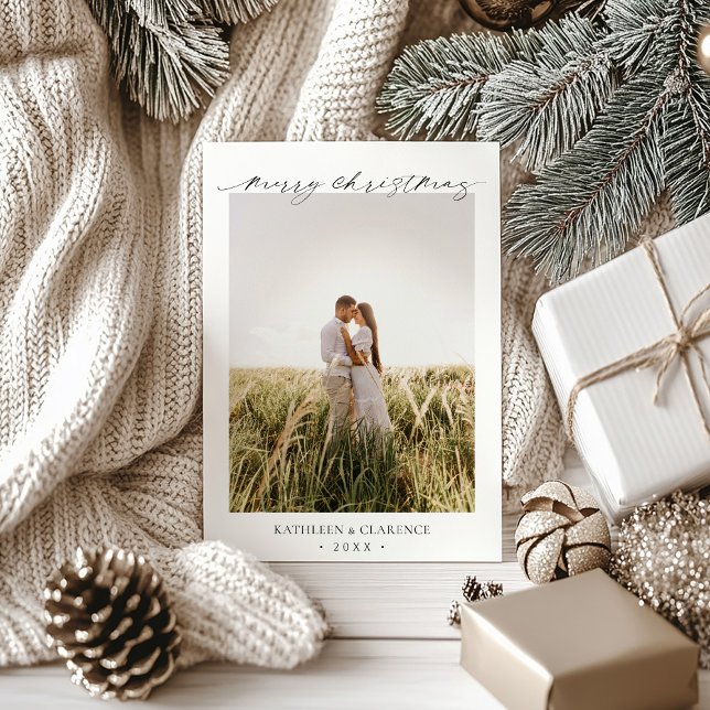 Minimalist Simple Elegant Photo Classic Christmas Holiday Card (Creator Uploaded)