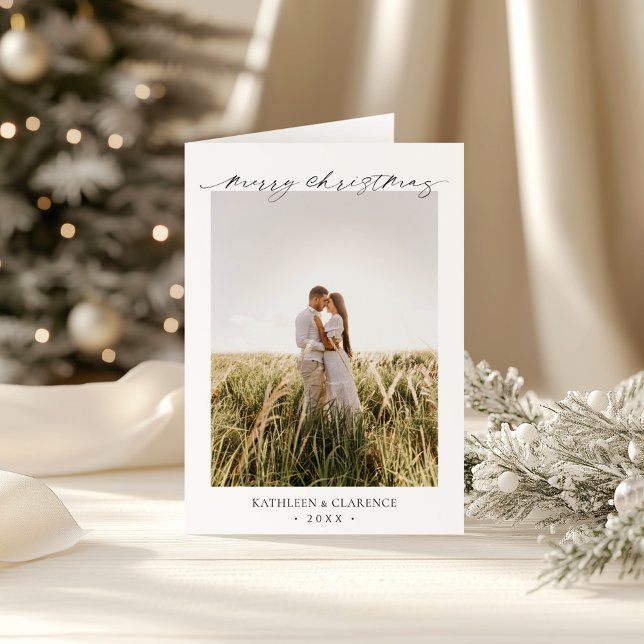 Minimalist Simple Elegant Photo Classic Christmas Holiday Card (Creator Uploaded)