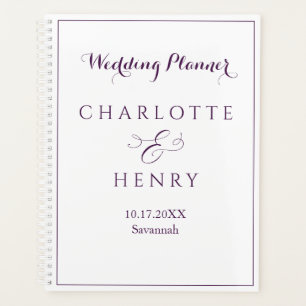 Minimalist Simple Elegant Purple Wedding  Planner