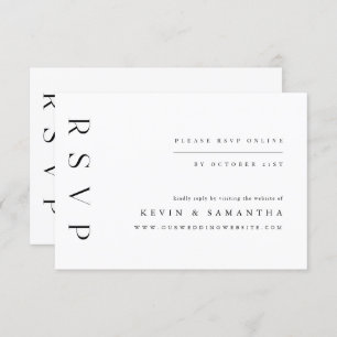 Minimalist simple elegant RSVP QR Code Card