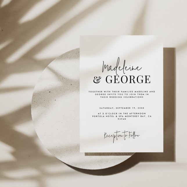 Minimalist simple elegant script photo wedding invitation (Creator Uploaded)