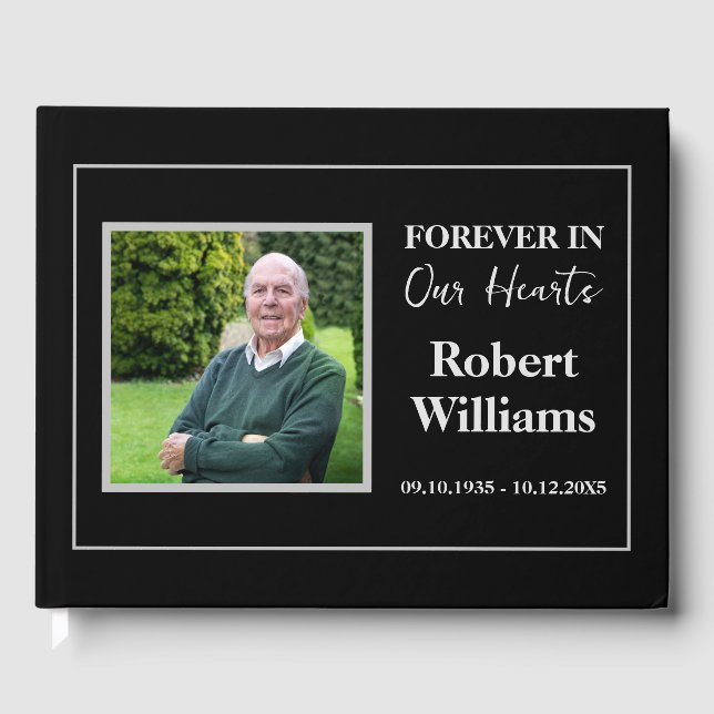 Minimalist Simple  Funeral Keepsake Mermorial  Guest Book (Front)