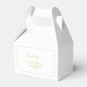 Minimalist Simple Gold Black & White Wedding Favor Box