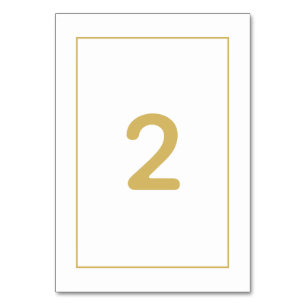 Minimalist Simple Gold Black & White Wedding Table Number