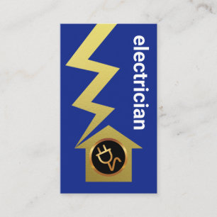 Minimalist Simple Gold Lightning Home Electrician Business Card