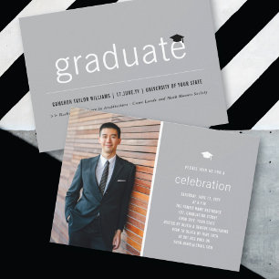 Minimalist Simple Graduate Photo Graduation Party Invitation