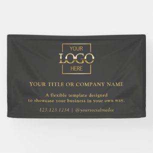 Minimalist Simple Grey Business Logo Professional Banner