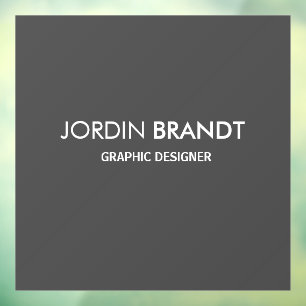 Minimalist simple grey business window cling