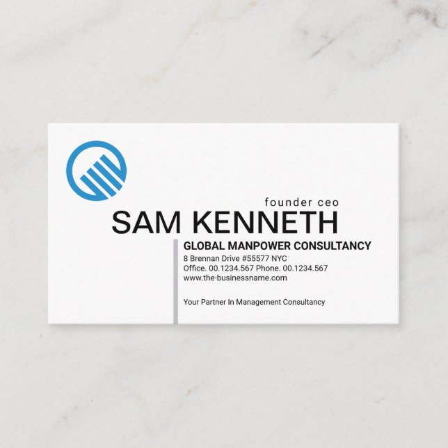 Minimalist Simple Grey Line Entrepreneur Startup Business Card (Front)