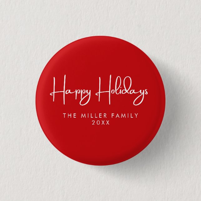 Minimalist Simple Happy holidays  1 Inch Round Button (Front)