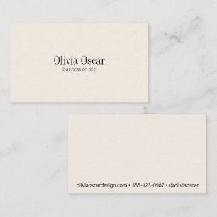 Minimalist Simple Ivory Cream Clean Job Title Name Business Card