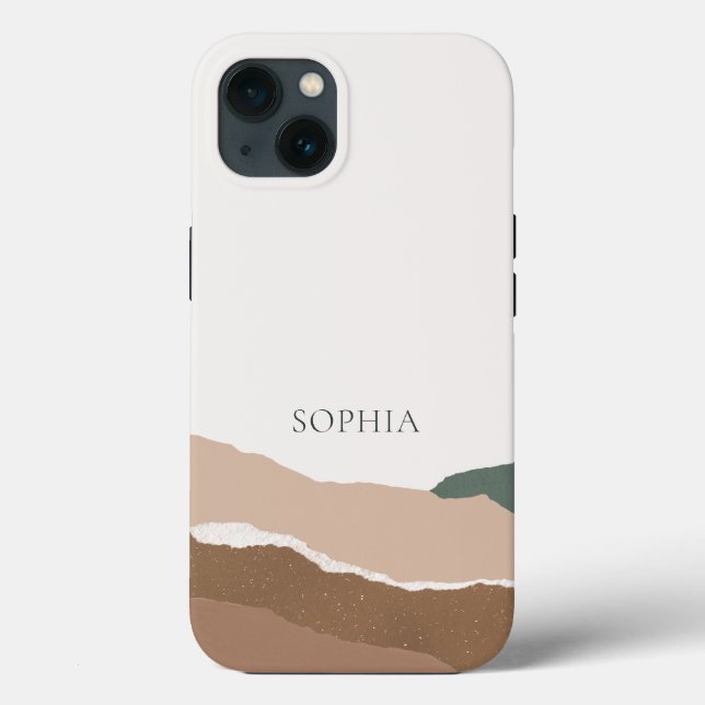 Minimalist Simple Landscape Torn Edge iPhone Case (Back)