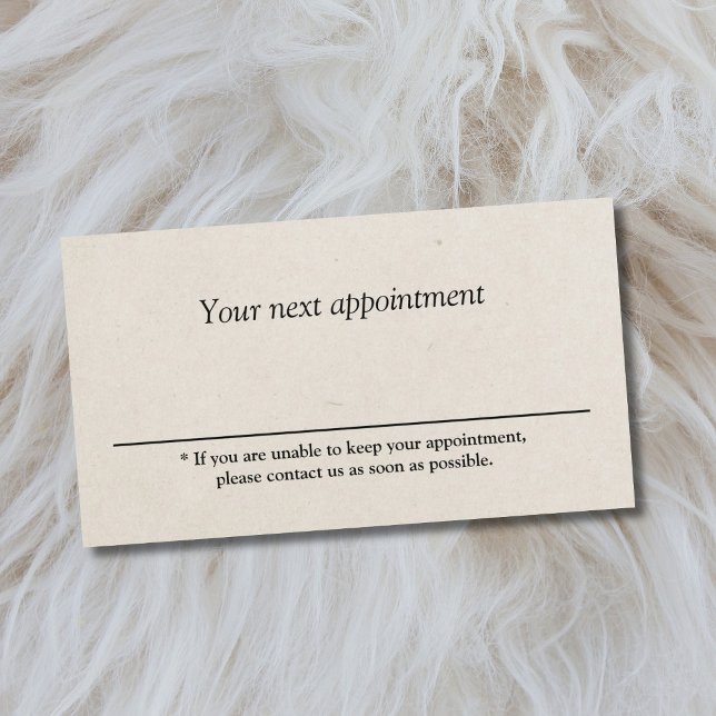 Minimalist Simple Light Beige Beauty Salon Appointment Card (Creator Uploaded)