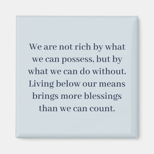 Minimalist Simple Living Blessing Quote Magnet (Front)