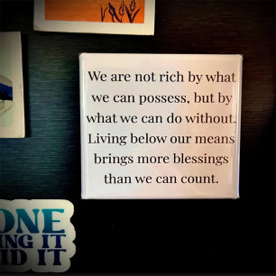 Minimalist Simple Living Blessing Quote Magnet