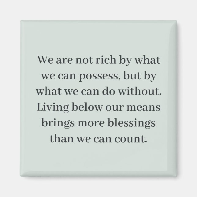 Minimalist Simple Living Blessing Quote Magnet (Front)