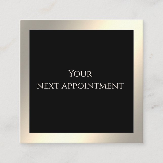 Minimalist simple luxury gold foil appointment card (Front)