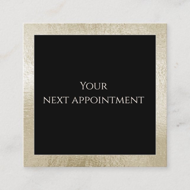 Minimalist simple luxury gold foil appointment card (Front)