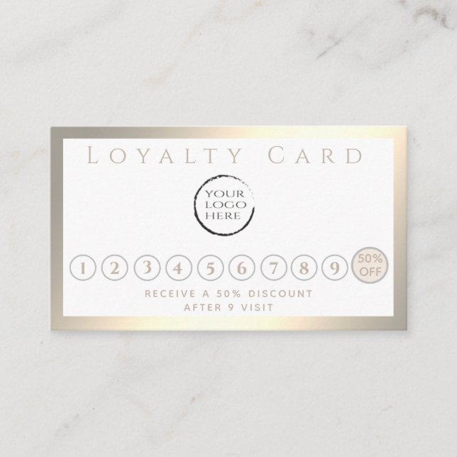 Minimalist simple luxury luminous custom logo loyalty card (Front)