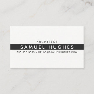 MINIMALIST simple masculine clean black stripe Business Card