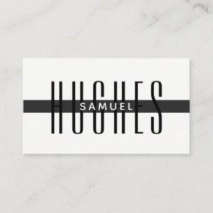 MINIMALIST simple masculine name black white mono Business Card