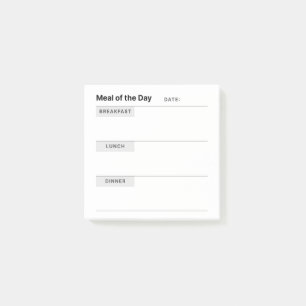 Minimalist Simple Meal Preparation Post-it Notes