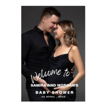 Minimalist simple modern Baby Shower Photo welcome