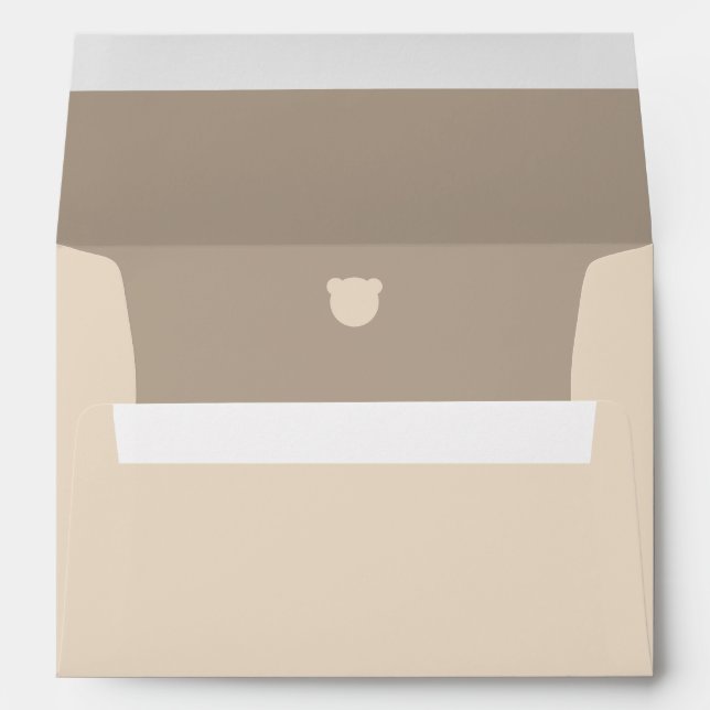 Minimalist simple modern bear Baby Shower  Envelope (Back (Bottom))