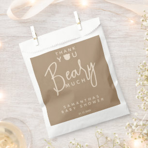 Minimalist simple modern bear Baby Shower Favour  Favour Bag