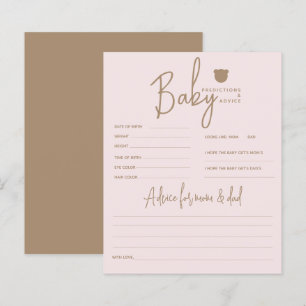 Minimalist simple modern bear Baby Shower Game