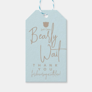 Minimalist simple modern bear Baby Shower  Gift Tags