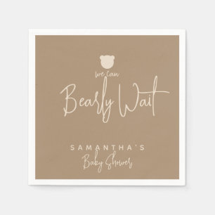 Minimalist simple modern bear Baby Shower  Napkin