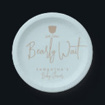 Minimalist simple modern bear Baby Shower  Paper Plate<br><div class="desc">A little wild one is on the way? Of course you’ll celebrate! This We can bearly design help you plan a great Baby Shower!</div>