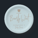 Minimalist simple modern bear Baby Shower  Paper Plate<br><div class="desc">A little wild one is on the way? Of course you’ll celebrate! This We can bearly design help you plan a great Baby Shower!</div>