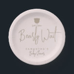 Minimalist simple modern bear Baby Shower Paper Plate<br><div class="desc">A little wild one is on the way? Of course you’ll celebrate! This We can bearly design help you plan a great Baby Shower!</div>