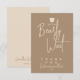 Minimalist simple modern bear Baby Shower Thank You Card