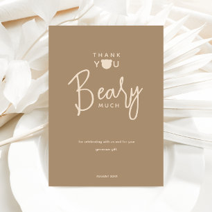 Minimalist simple modern bear Baby Shower Thank You Card