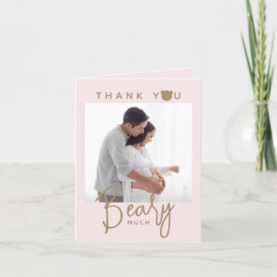 Minimalist simple modern bear Baby Shower  Thank You Card
