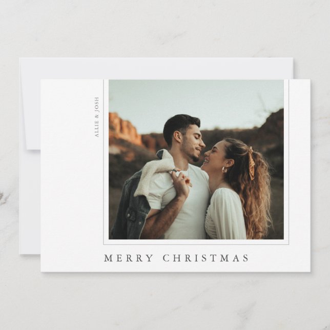 Minimalist Simple Modern Frame Right Holiday Card (Front)