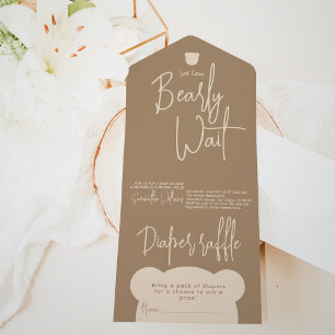 Minimalist simple modern little bear Baby Shower  All In One Invitation