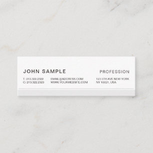 Minimalist Simple Modern Professional Elegant Grey Mini Business Card